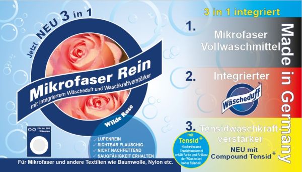 Mikrofaser Vollwaschmittel mit Wäscheduft Wilde Rose